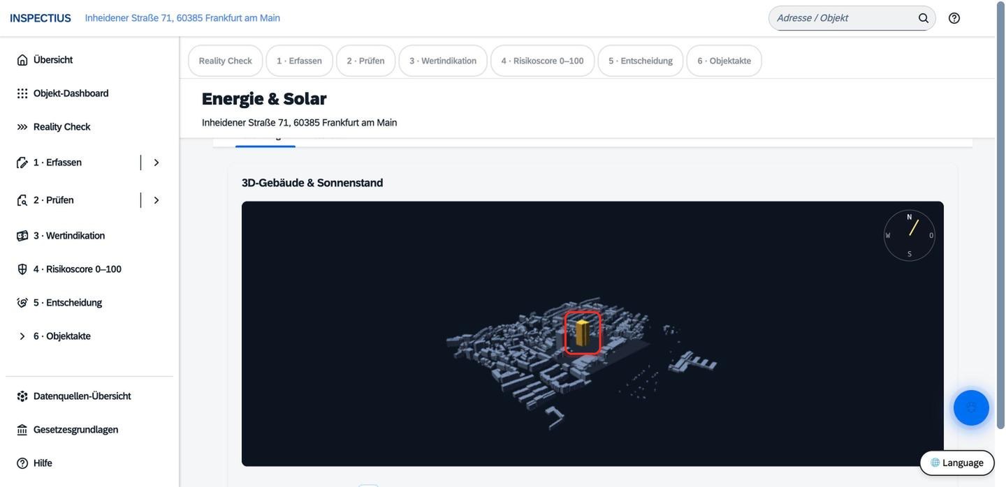 Bildschirmfoto Inspectius-Workspace: Energie & Solar
